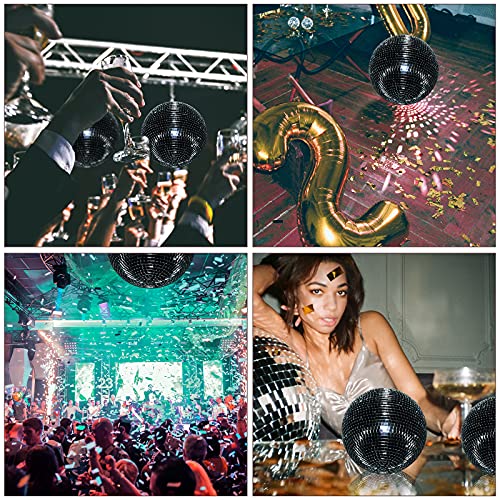 image for Mirror Disco Ball Sumono 8 Inch Mirror Ball Lightning Ball with Hangin