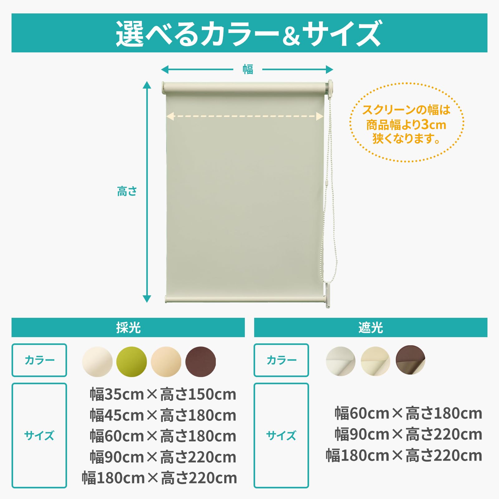 Amazon｜トーソー ロールスクリーン 幅90㎝ 丈220㎝ グリーン 採光