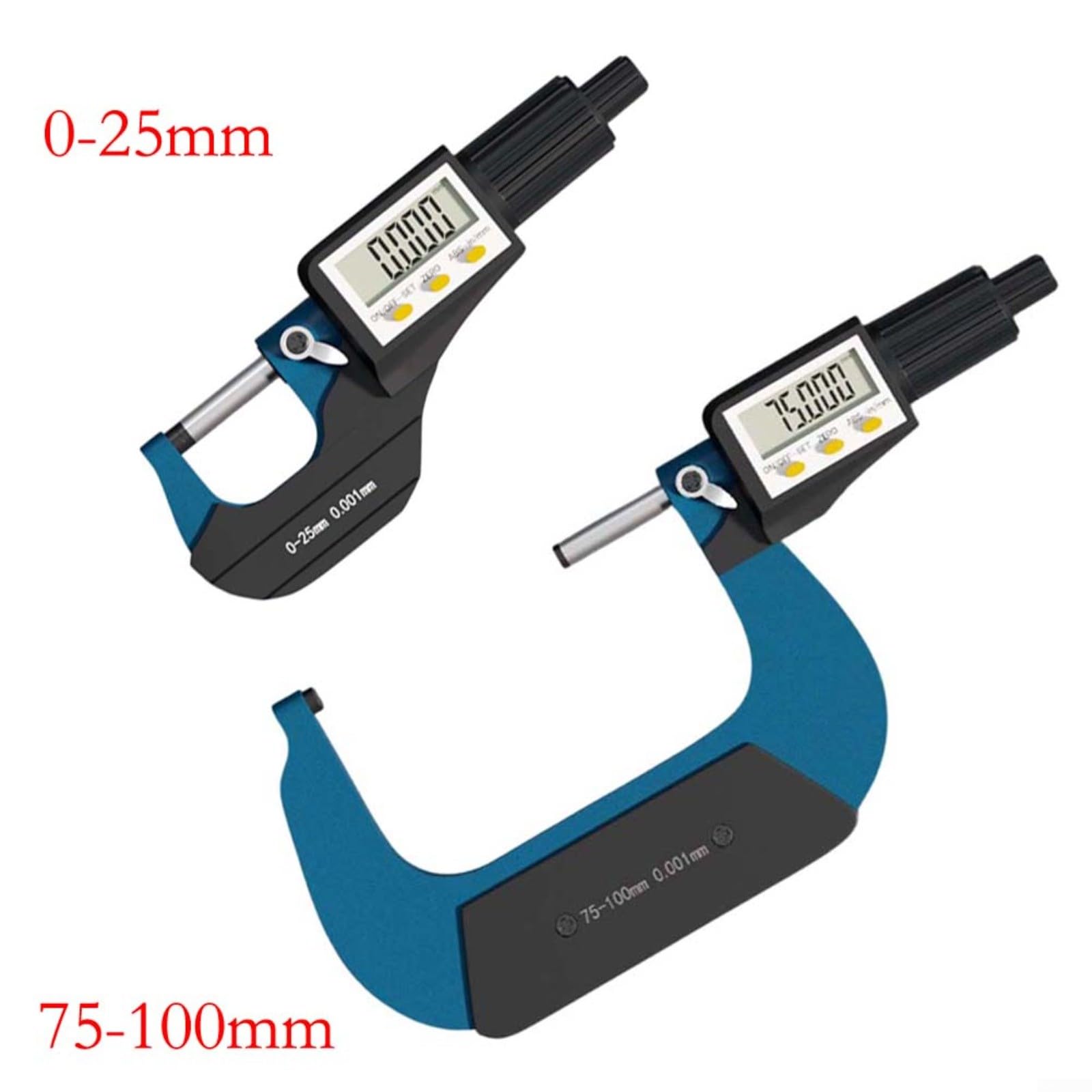 Micrometro digitale elettronico per esterni, risoluzione 0001 mm, resistente all'usura, strumento di misurazione in lega, per macchinisti e hobbisti, 25-50 mm (50-75 mm)