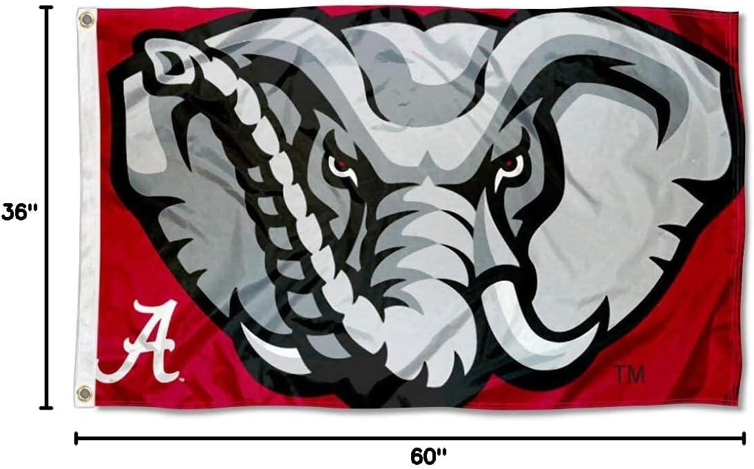 College Flags & Banners Co. Crimson Tide 3x5 Nylon Flag and USA 3x5 Flag Set