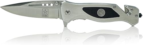 Cuchillo táctico de élite plegable del ejército, cuchillo de rescate de combate asistido por resorte, gran regalo para el veterano en tu vida