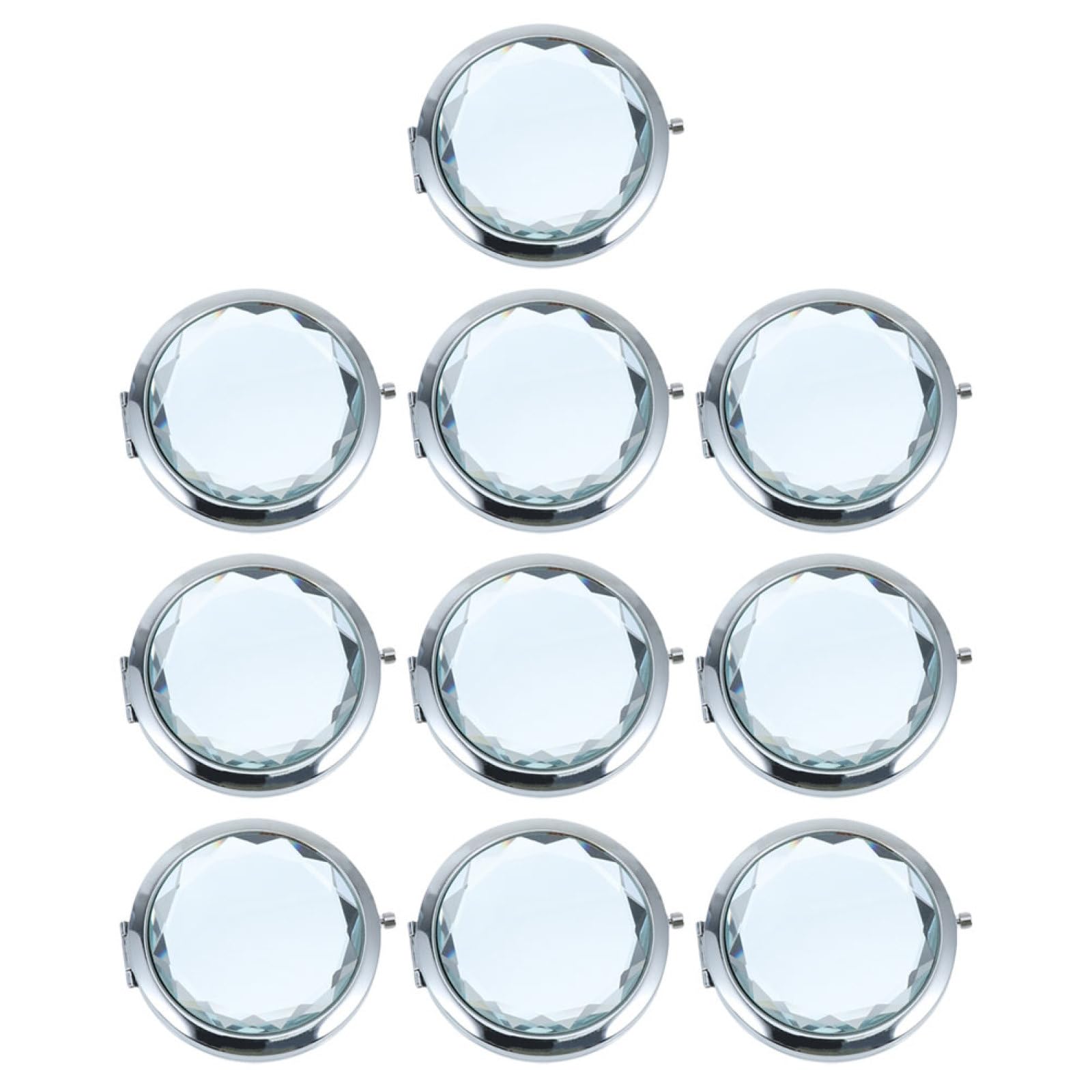 Miroirs cosmétiques compacts Homoyoyo lot de 10 pliables en métal blanc