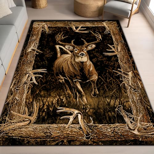 Tapete Decorativo Deer Hunting estilo rústico 3x5 pies miniatura 1