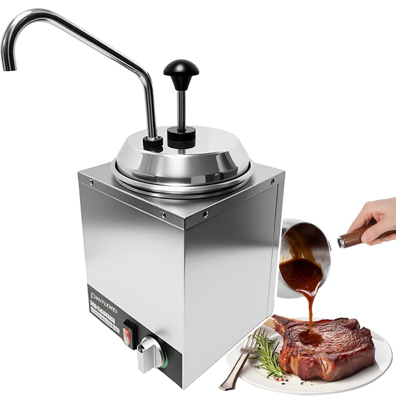 Dispensador eléctrico de queso nacho, calentador de chocolate con ángulo ajustable de 360°, diseño de presión para abrir, calefacción y conservación del calor para dulce caliente, ketchup