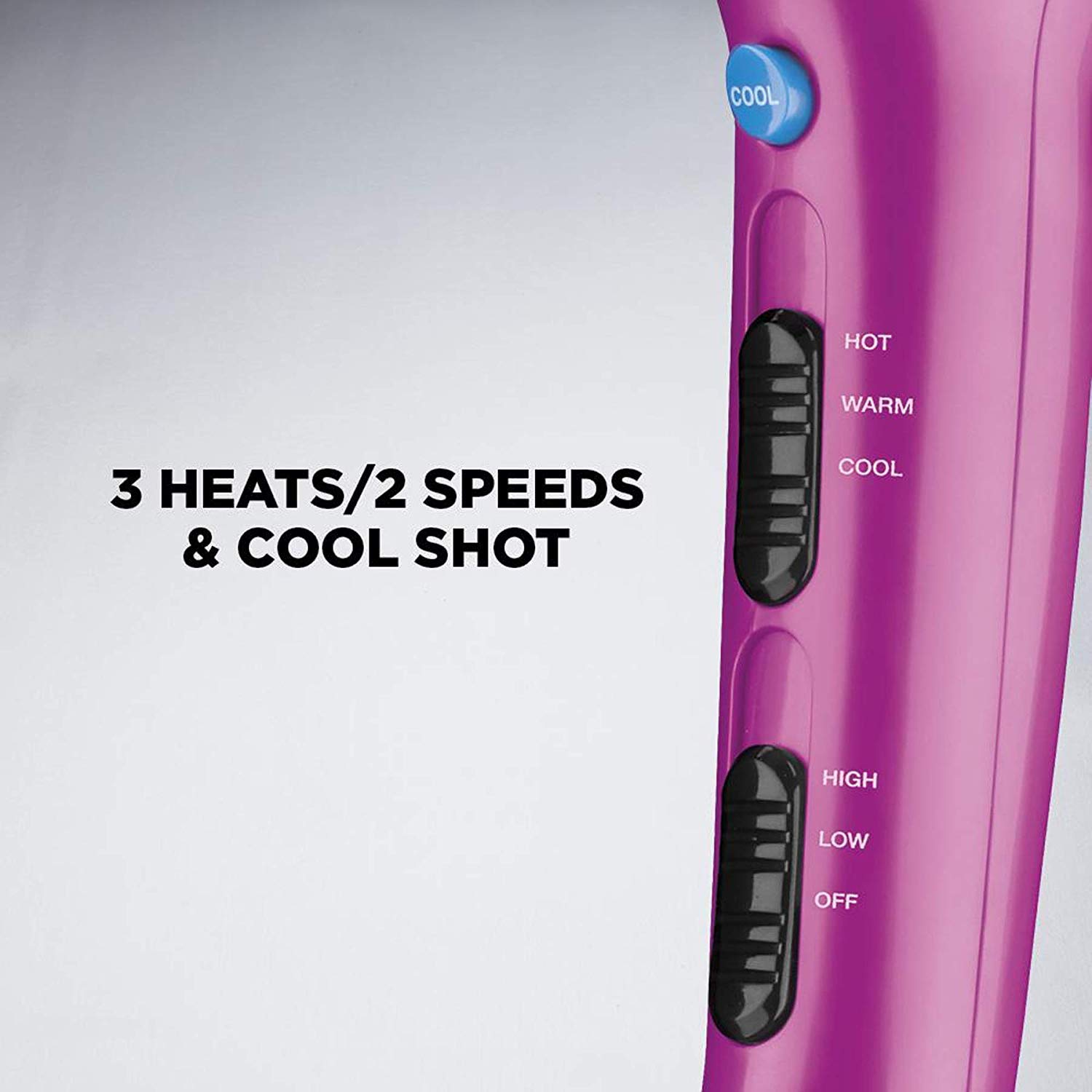 Conair Hair Dryer with Diffuser and Concentrator, 1875W, Pink view 5