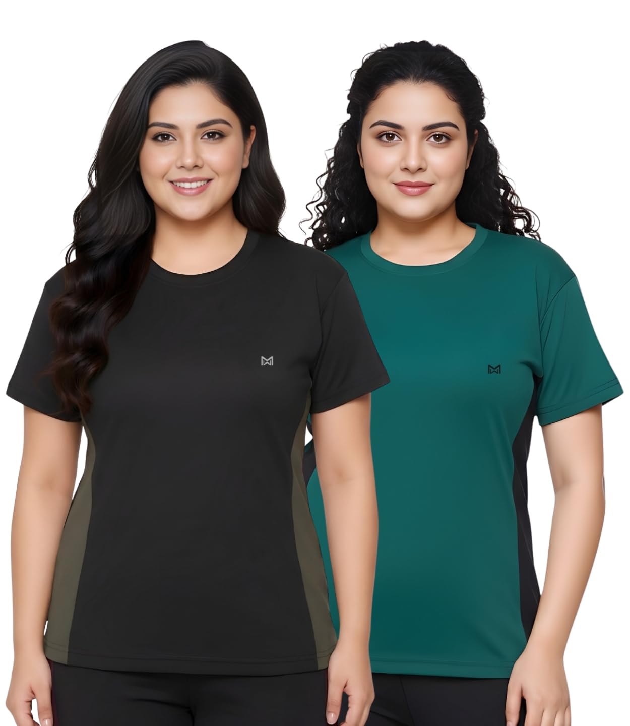 white moon Gym Tshirt for Women Workout Dry Fit t Shirt Sports Tshirt | Gym Tops for Woman | Lightweight Round Neck Breathable Half Sleeve Activewear Running Yoga Tops for Woman (Pack of 2)-picture-15