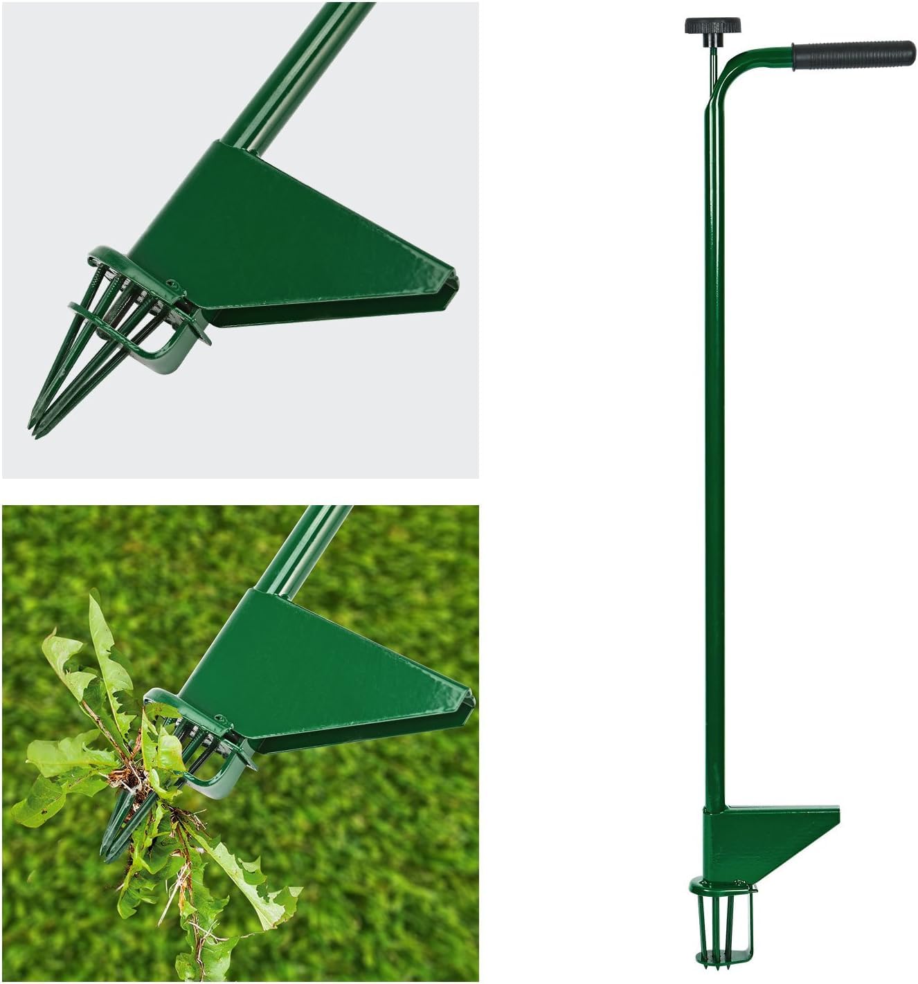 Top Home Solutions® Weed Remover Tool – Long Handle Stand up Weed Puller Root Remover, Garden Hand Tool with 3 Claws and Foot Pedal, Easy Root Remover, For Lawn and Garden