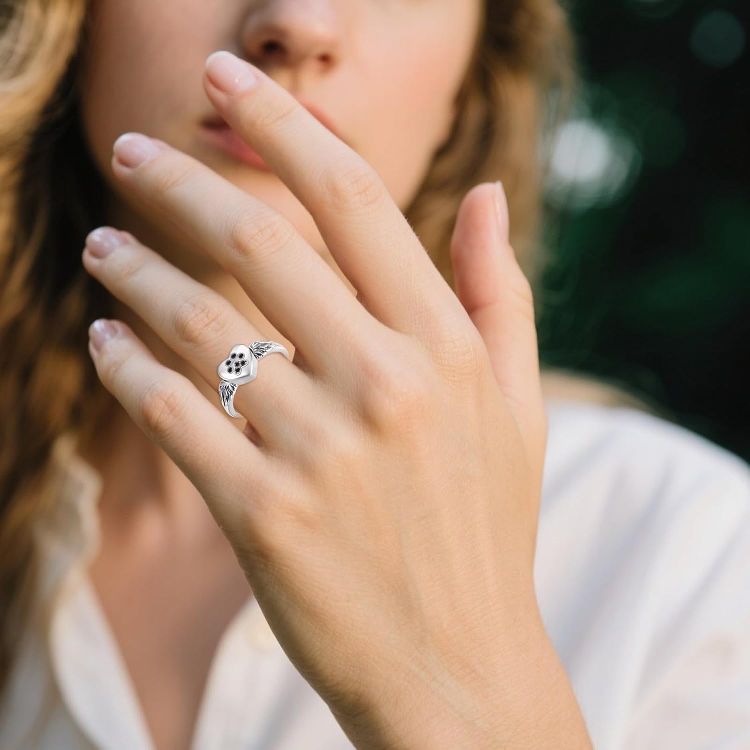 Urn Ring Sterling Silver Heart Urn Rings Pet Human Ashes Jewelry Memorial Gifts for Women Men - Image 2