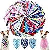 PET SHOW 50Pcs Paw Pattern Dog Bandanas Bulk Washable Puppy Girl Boy Triangle Bibs Accessories for Small Medium Dogs Cats Pets