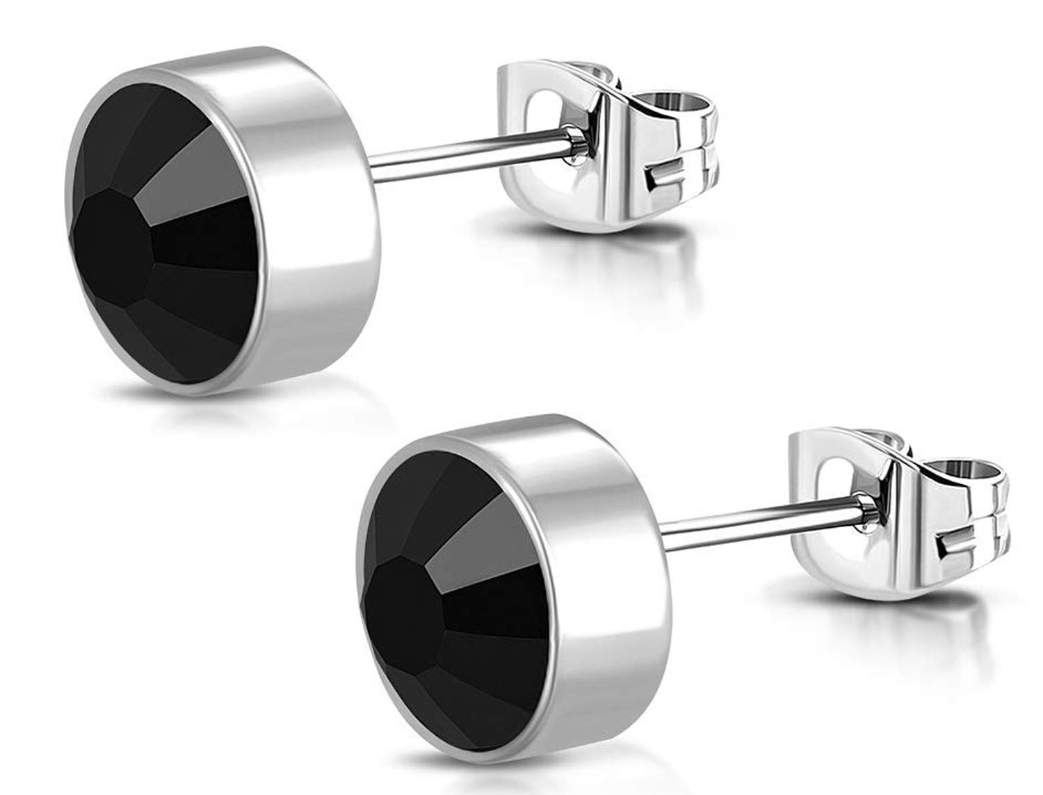 Stainless Steel 7mm Crystal Circle Stud Unisex Earrings (ER1547)-image-48