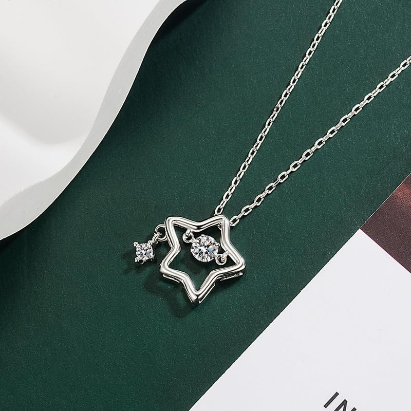 925 Sterling Silver, Minimalist, Fashionable, Versatile, and Personalized Instagram Star Collarbone Necklace with a Cool and high-end Feel Pendant Jewelry-Making-Patterns