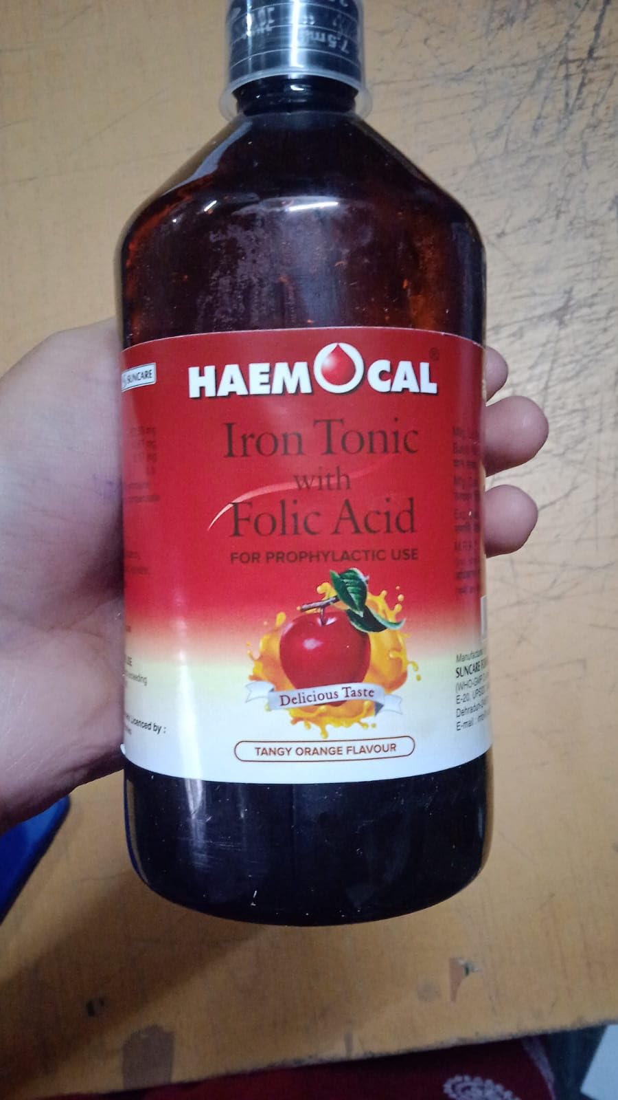 Haemocal Plus 450 ml- Orange Flavour | Improves Hemoglobin level | Anemia Syrup | Fast Acting | With Folic Acid and Vit B12 — Amazon image 2