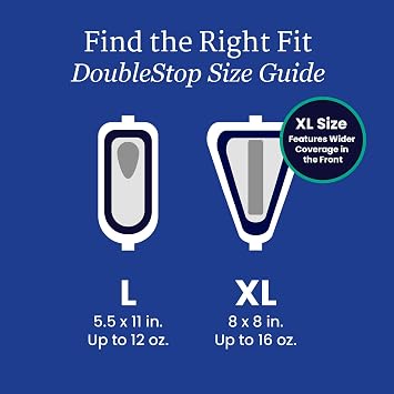 NorthShore DoubleStop Male Incontinence Protector, Large, 104 Count | Discreet Cup-Shaped Protection, Light to Moderate Bladder Leaks, Worn in Regular Underwear, Individually Wrapped, 5.5x11 in.