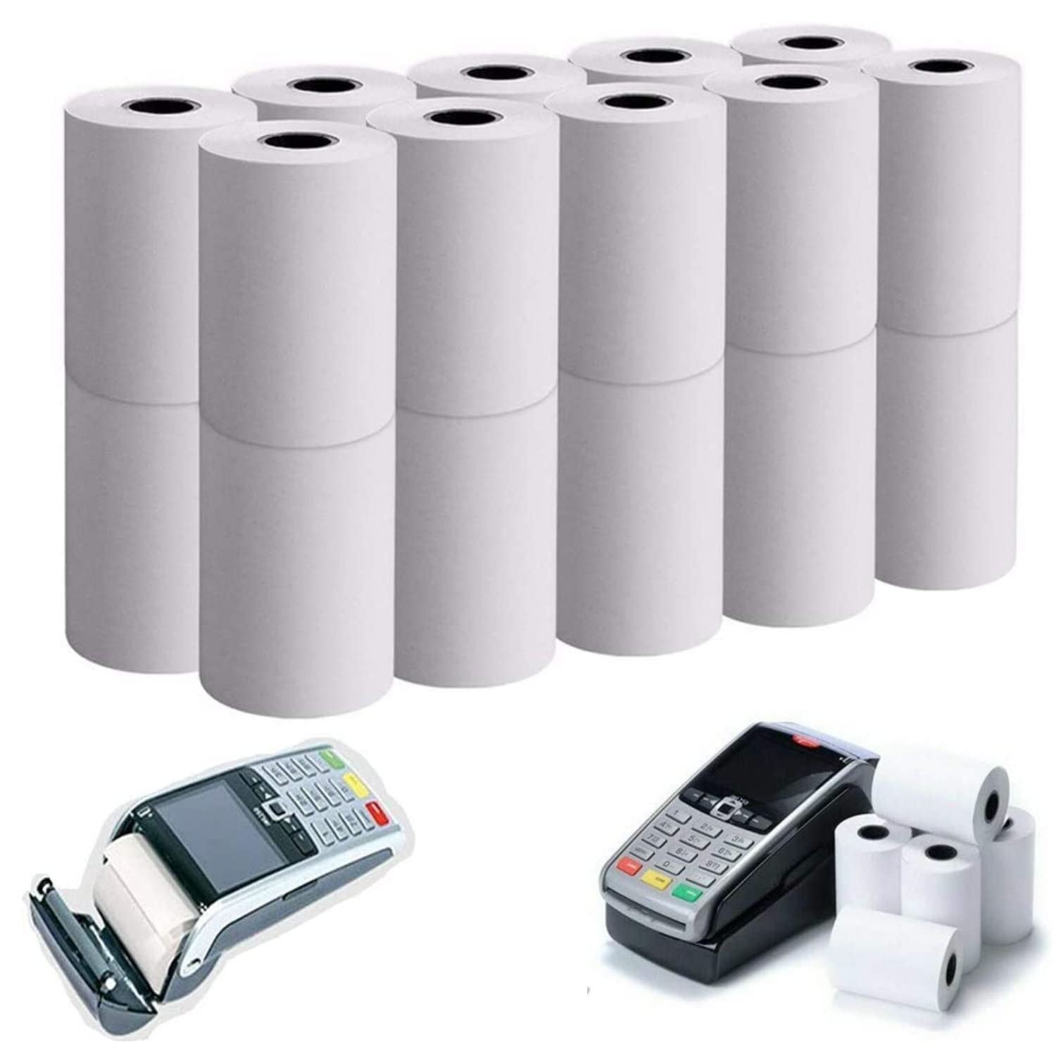 20 Rouleaux Papier Thermique 57 Mm × 14 M × 12 Mm - Sans BPA Pour TPE, Ingenico, Verifone, Sunmi