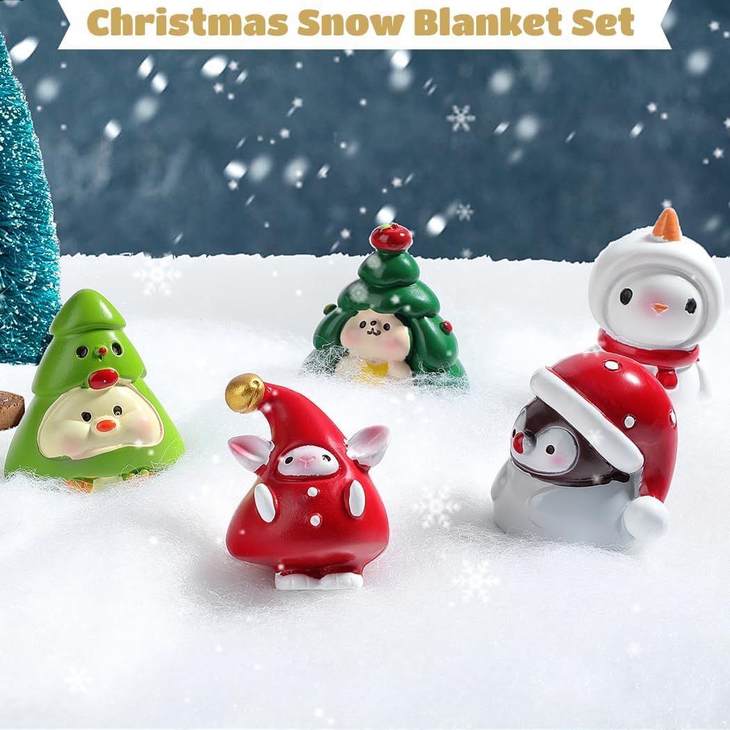 Christmas Fake Snow 3 Blanket Rolls, 59 X 31In Artificial Fluffy Fiber Snow Carpet, Christmas Village Party Display, Decorative Artificial Snow Photo Prop