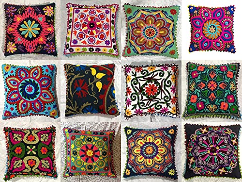 Housse de coussin Suzani brodée de qualité supérieure Arise Export - 3