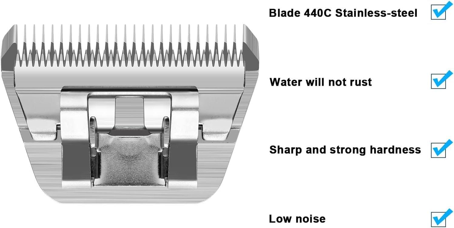 3Pack Dog Grooming Wide Blade,Detachable Pet Dog Grooming Blades,Compatible with Andis,Oster A5,Wahl km10 Clippers.（4FW+5FW+7FW）