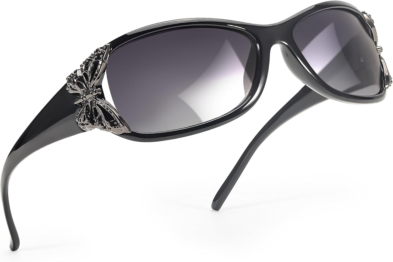 FancyPink Women's Polarized Sunglasses - Wrap Around Stylish Butterfly Frame w UV Protection Sun Glasses for Women