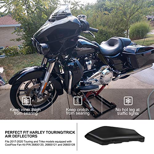 Kiwi Master New Mid-Frame Air Heat Shield Deflectors Compatible For 2009-2023 Harley Touring/Trick Electra/Street/Tri/Road Glide King Cvo, Matte Black #TOP4