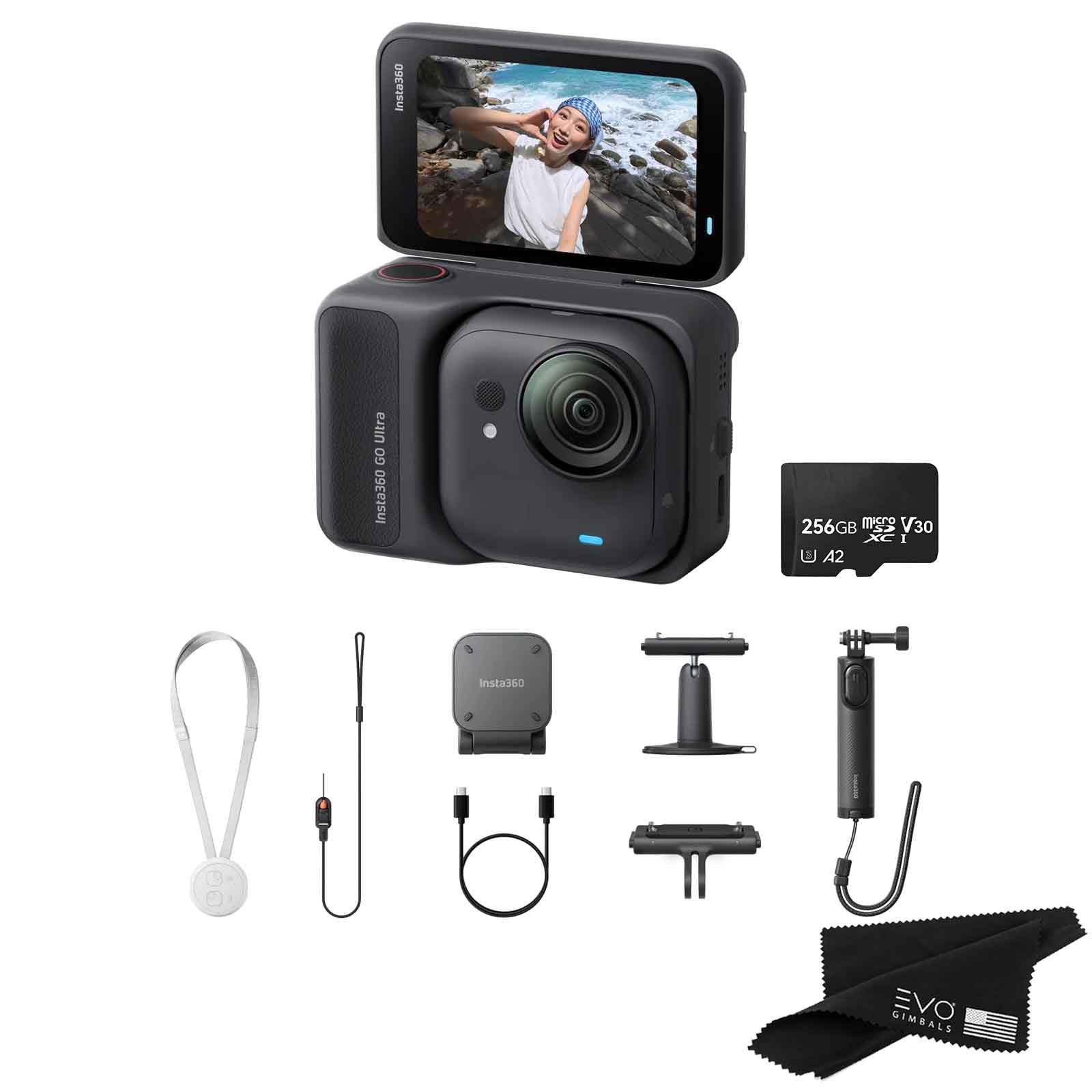 Insta360 GO Ultra Creator Bundle Midnight Black 256GB- Tiny Mighty Hands-Free 4K Cam, Lightweight, Low Light Excellence, Mount Anywhere, FlowState Stabilization, 200 Min Battery Life-picture-32