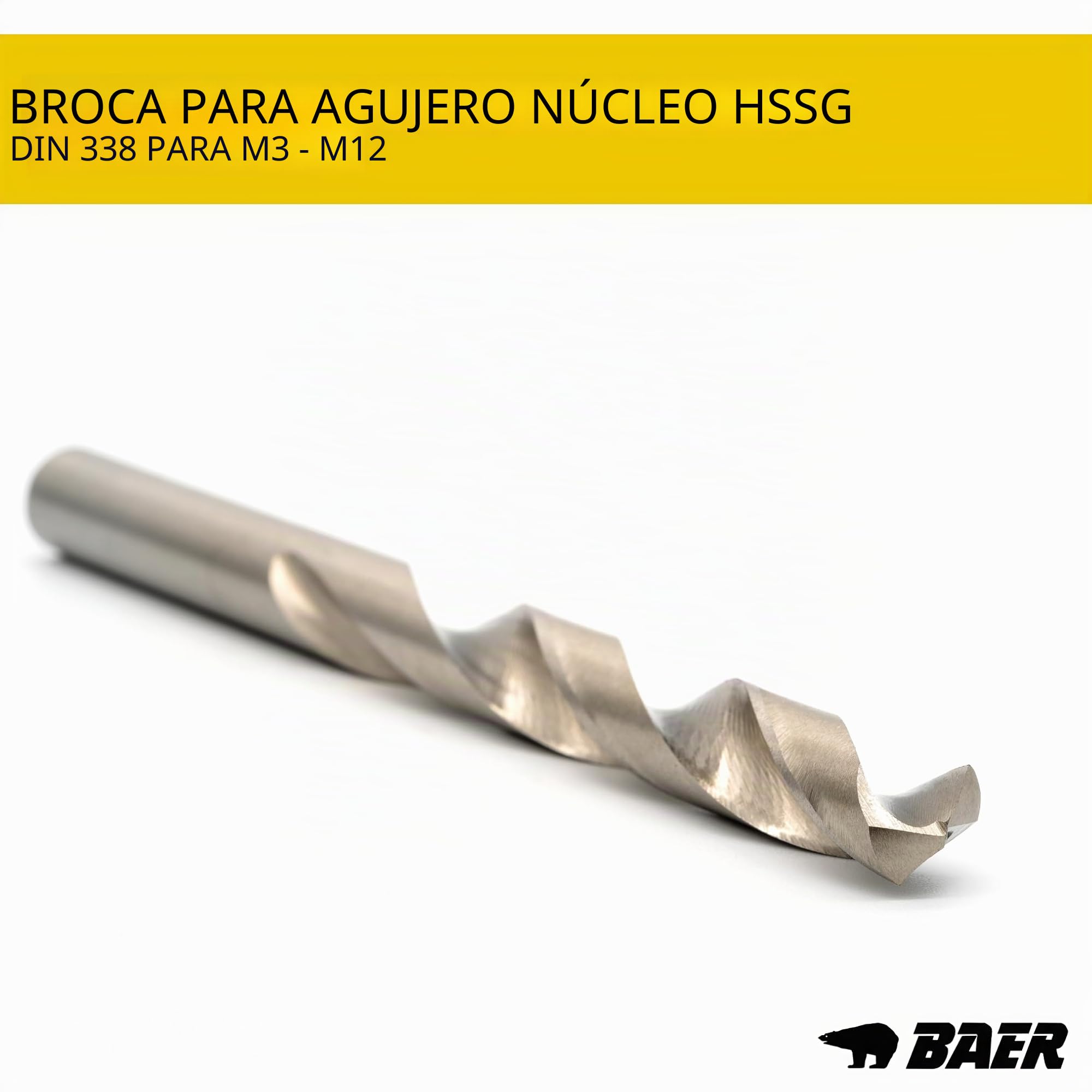 BAER Juego de machos de roscar M3-M12, 14 piezas, HSS-G, agujero ciego, forma C, juego de machos métricos DIN 371, tolerancia 6H, juego de roscas de acero hasta 900 N/mm²