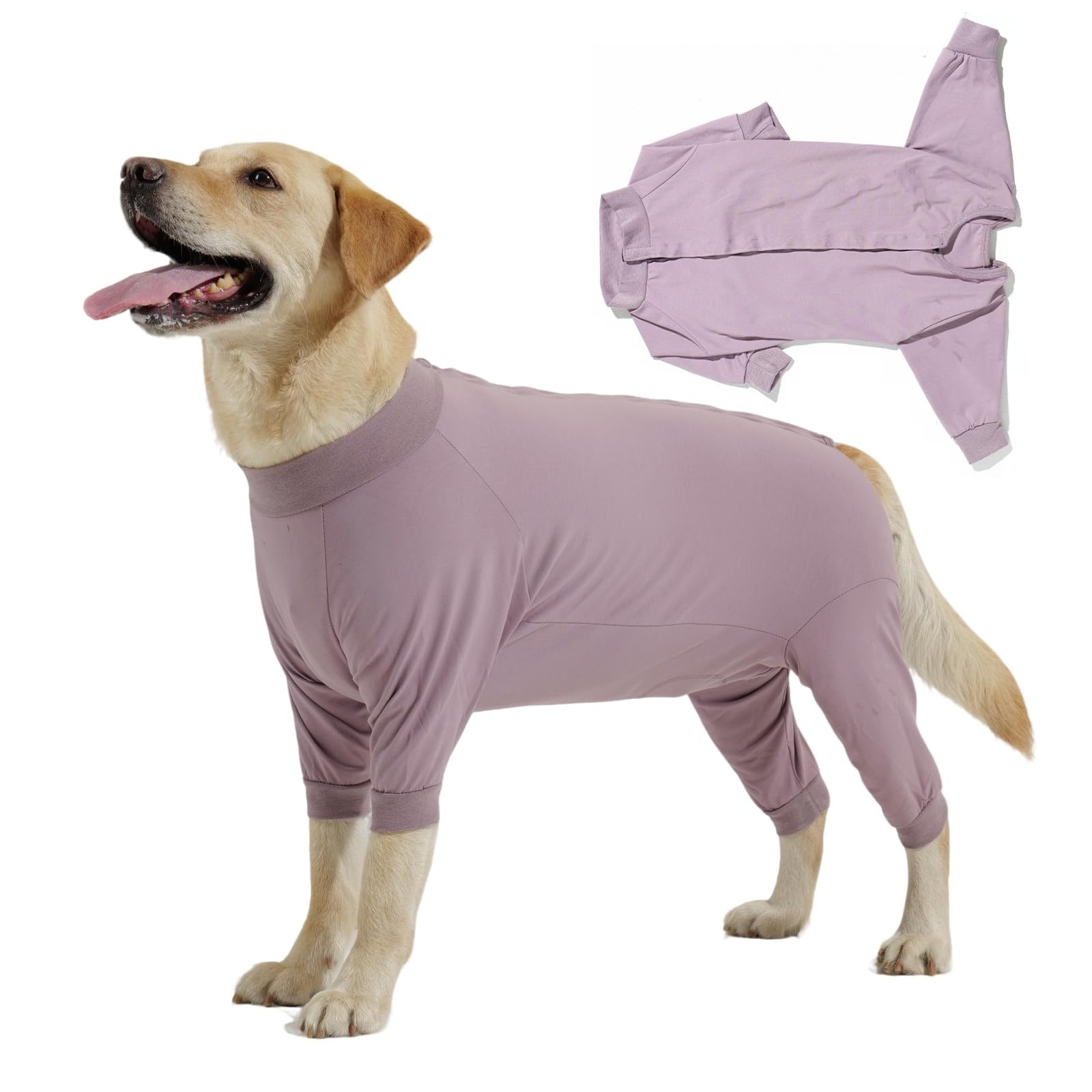 LIANZIMAU Body Perro Post Cirugía Hembra Manga Larga - Body Quirurgico Perro Anti-Lameduras Trajes recuperación quirúrgica caninos para Perros Medianos y Grandes, Alternativa al Collar Isabelino