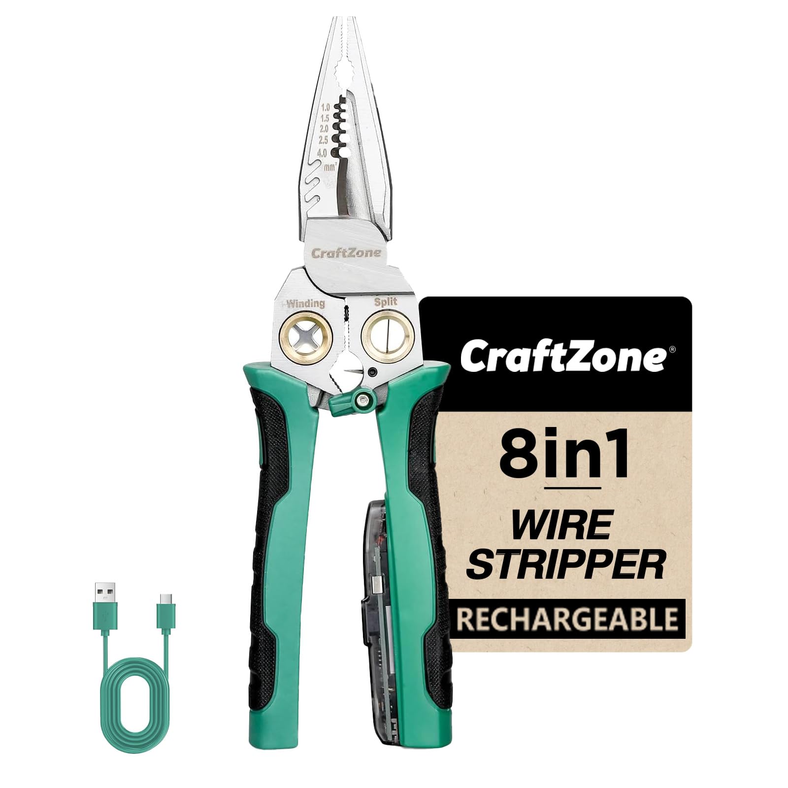 Photo 1 of CRAFTZONE 8-in-1 Wire Stripper Plier with Voltage Tester