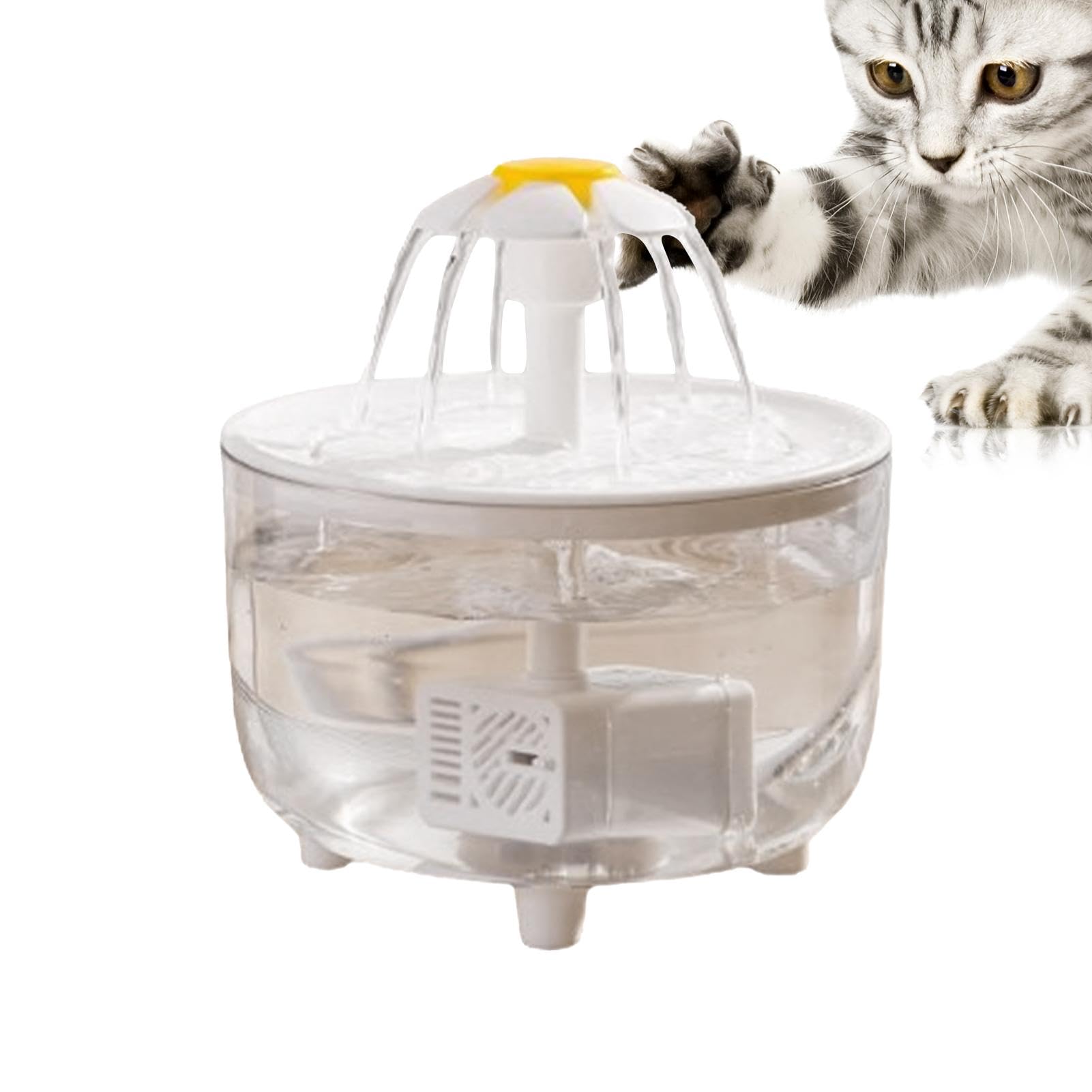 Filters Cat Fountain Wireless Pump - Battery Operated Pet Water Fountain, Pure Cat Water-Filtration System, Water Fountain Cat Bowl, Ultra Silent Cordless Water Fountain, Fountain for Cats & Small Dog
