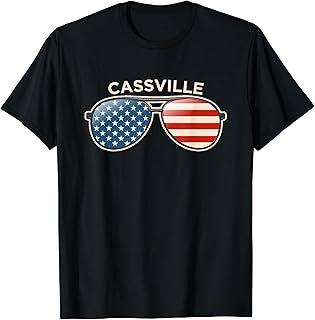 Cassville, GA Vintage US Flag Sunglasses T-Shirt