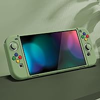 Vista 3 de PlayVital ZealProtect - Funda protectora suave para Nintendo Switch OLED, protector flexible Joycon Grip para Nintendo Switch OLED con tapas