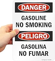 Vista 7 de SmartSign Peligro - Etiqueta adhesiva OSHA de 3 mil laminada de poliéster adhesivo laminado de 3 mil, 10 x 7 pulgadas - Peligro - Gasolina No Fumar