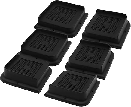 Bed Risers 1 inch Heavy Duty, 6 Pack Oversized Furniture Risers, Black Bed Lifts Risers for Table, Sofa, Chair, Couch, Desk, Bed Frame Risers Supports Up to 6,500 Lbs