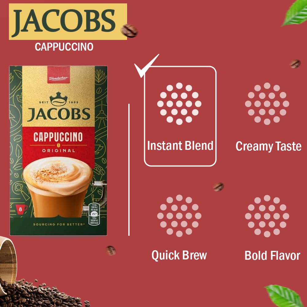 Jacobs 3in1 Instant COFFE Liquer 100 STICKS EINZELN PORTIONEN FRESH STOCK GROSSHANDEL UK Strong & Rich Coffee