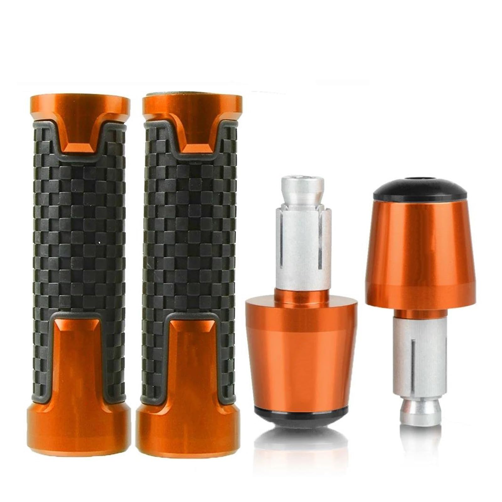Puños Y Extremos De Manillar Motocicleta para CBR 125R 600 F4i 650F R 1100XX 1000F CBR 600 954 1000 RR 600RR Extremos puños Manillar(Orange-o-Black)