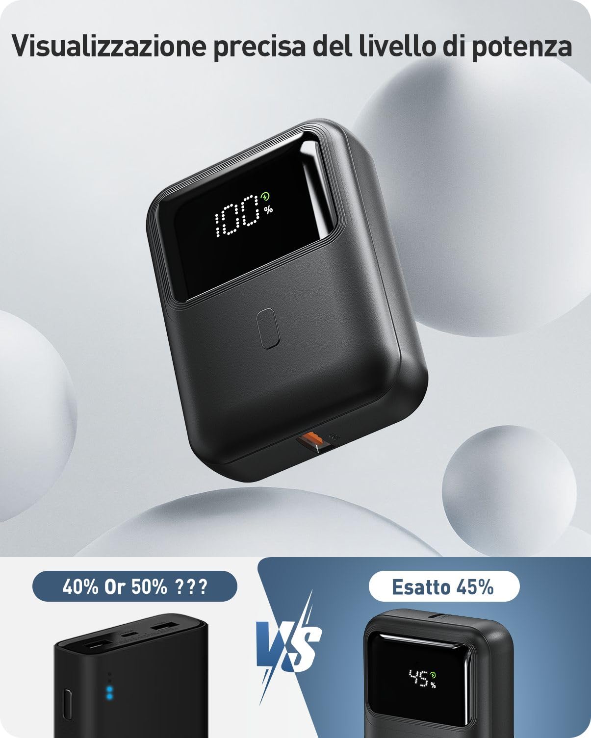 FAHEFANA Power Bank 10000mAh, 22.5W Mini Caricatore Portatile Ricarica Rapida, USB C Input & Output Batteria Esterna PD3.0 QC4.0 Powerbank Display a LED Compatibile con iPhone Samsung Xiaomi HUAWEI