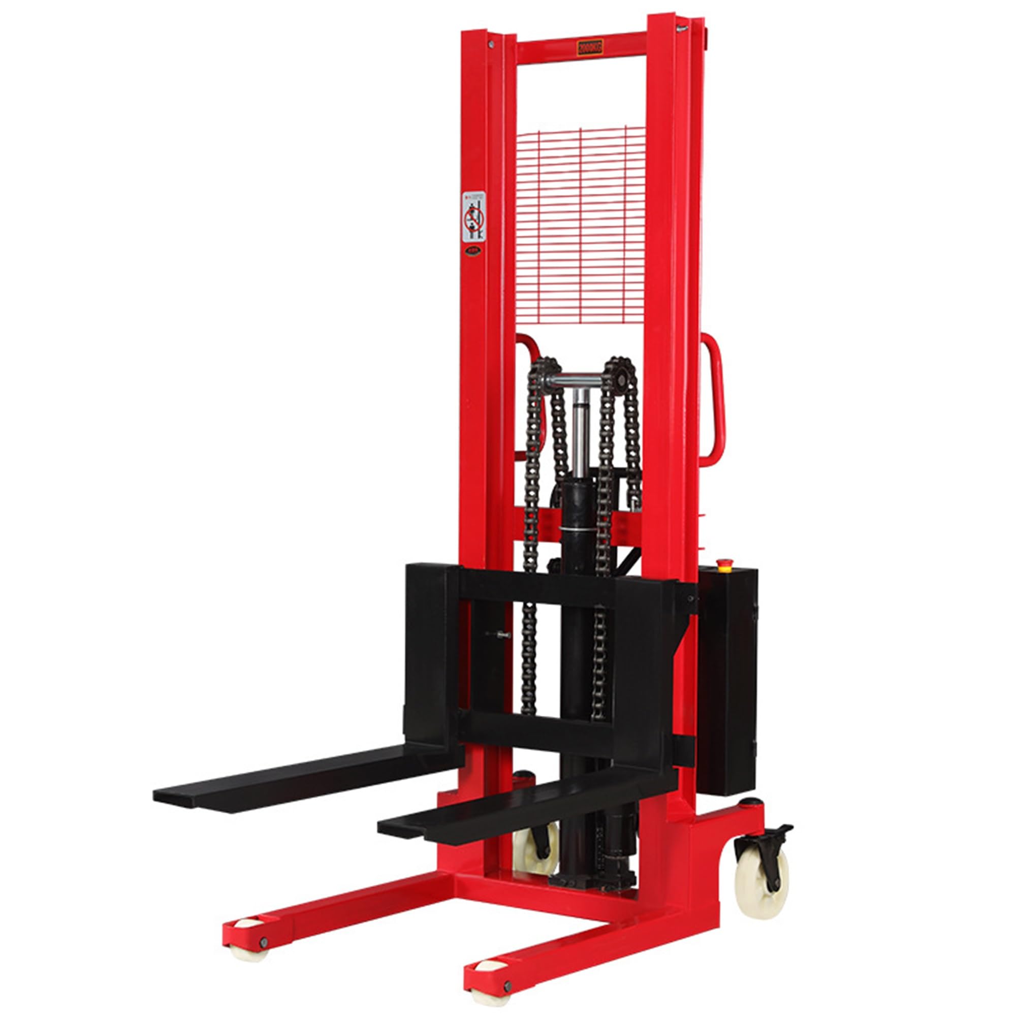 Transpaleta hidráulica Manual, apilador de elevación de 1600 mm con Ruedas silenciosas de PU, for almacén, Taller y Almacenamiento(1000kg)