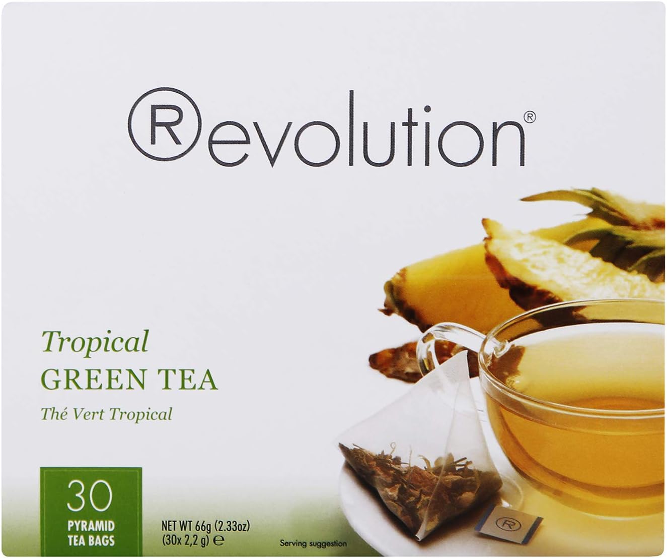 Revolution Tea - Tropical Green Tea | Premium Full Leaf Infuser Teabags - Island Energy Boost (30 Bags)
