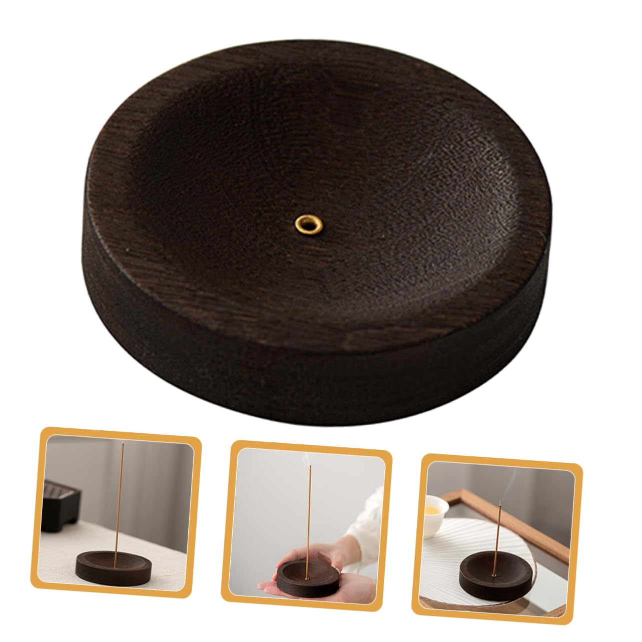 IMIKEYA 5 Stück Räucherstäbchen Räuchergefäß Ornament Holz Räucherplatte Räucherstäbchen Holztablett Halter Für Tisch Räuchergefäß Desktop