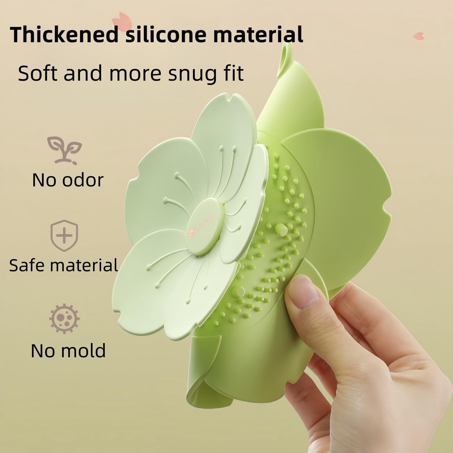 Silicone Bathtub Drain Cover/Strainer - Dual Use Tub Stopper & Floor Drain Protector - Purple Flower Shape Hair Catcher (Green): Yellow