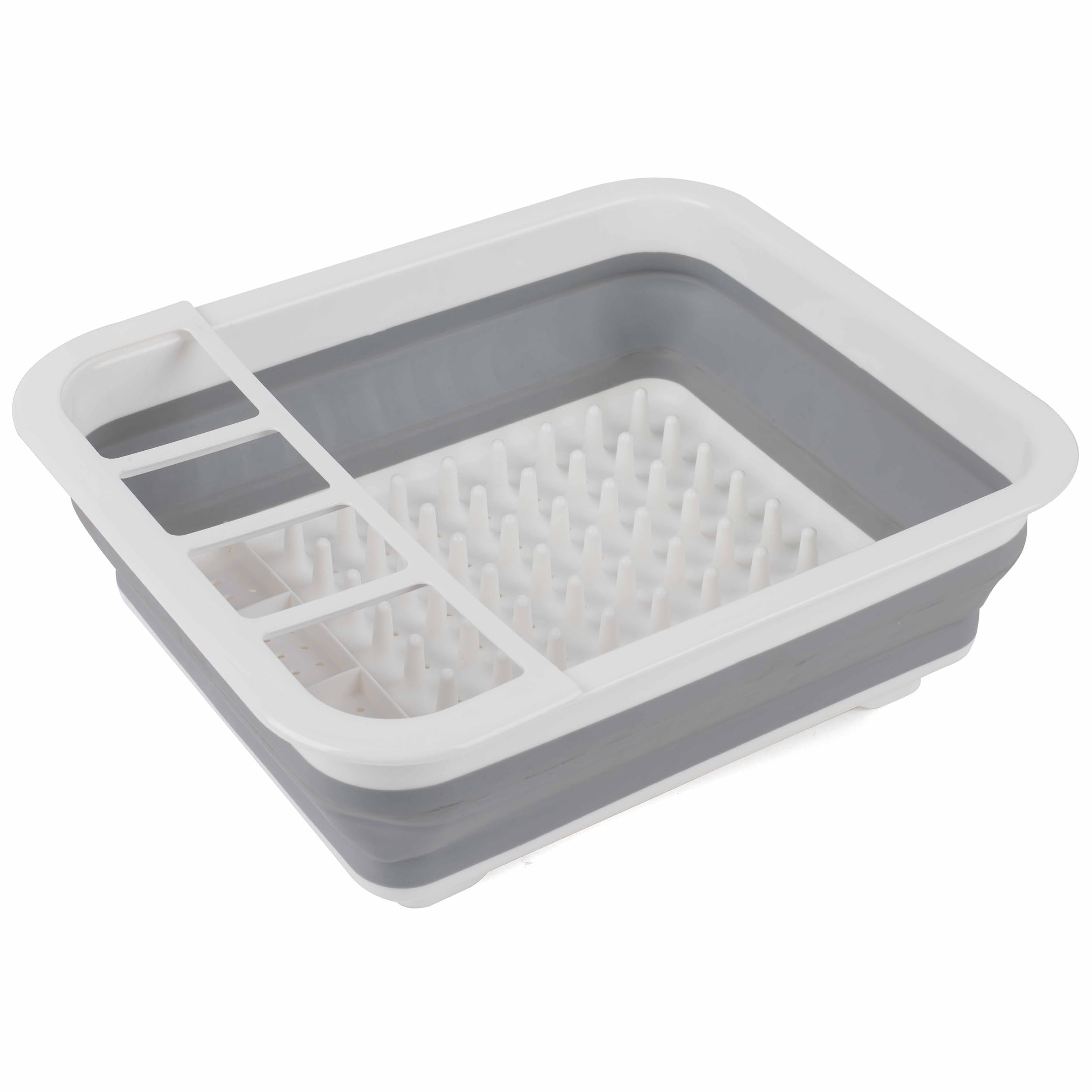 Beldray LA031051 Escurreplatos plegable - con separador de cubiertos, perfecto para propietarios de viviendas o acampadas, resistente a roturas, Fácil de ocultar, gris