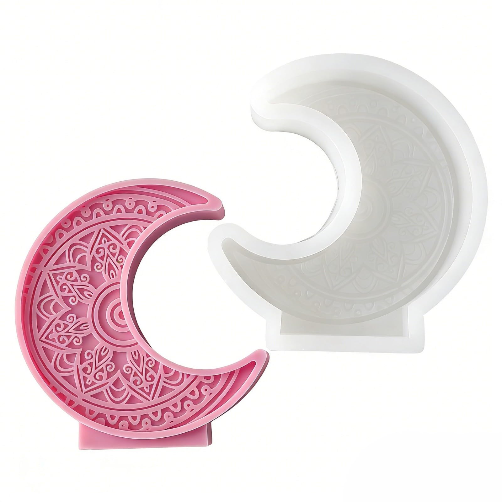 Xjdzineq Flexible Sturdy Silicone Fashion Accessory for Making Unique Moons Shaped and Home Decorations Castes Set Plasters Making Supplies