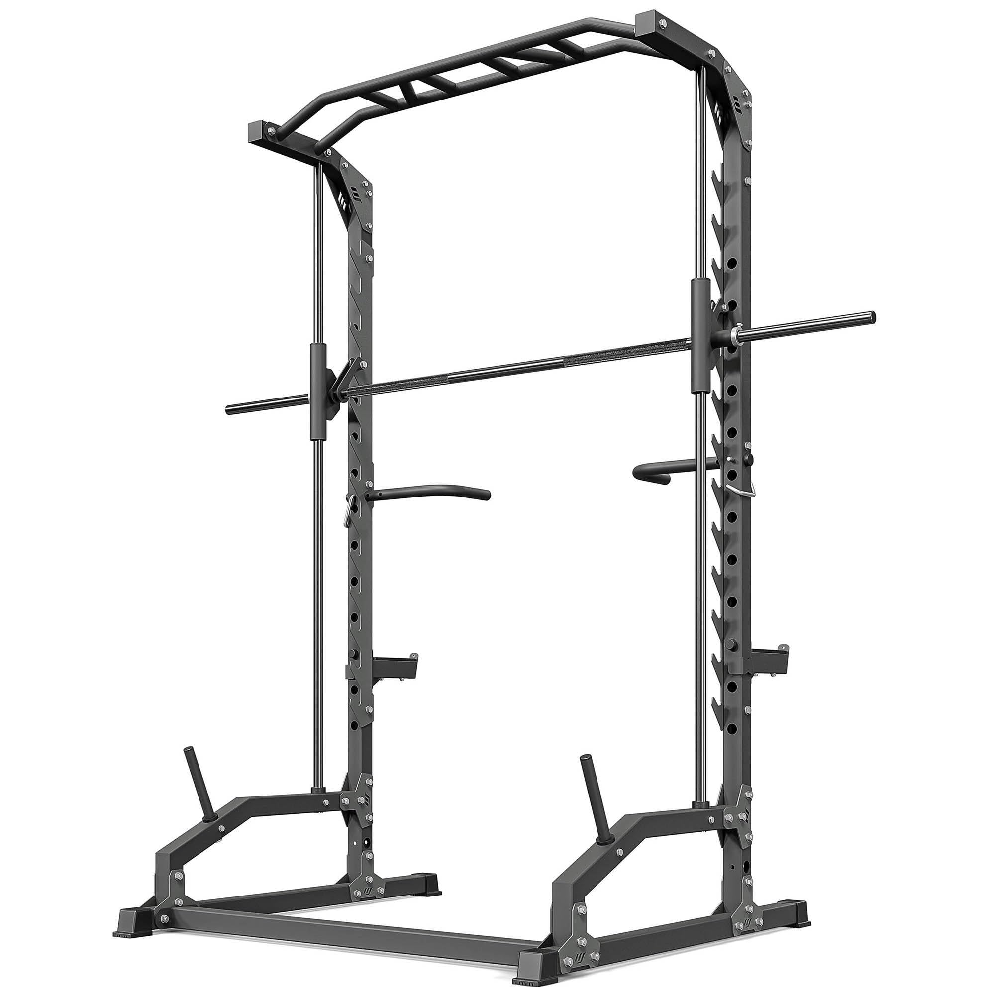 Marbo Sport - Smith-Machine MS-U105 2.0 – Macchina palestra multifunzione con barra per pull-up e maniglie per dip – Attrezzi palestra casa per allenamento fitness completo a casa