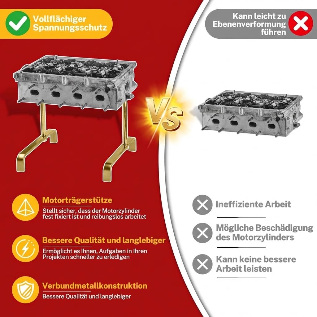 BILITOOLS Universeller Zylinderkopfständer Serviceständer zum Beschädigungsfreien Arbeiten an Zylinderköpfen | besonders für Motoren mit oben liegender Nockenwelle