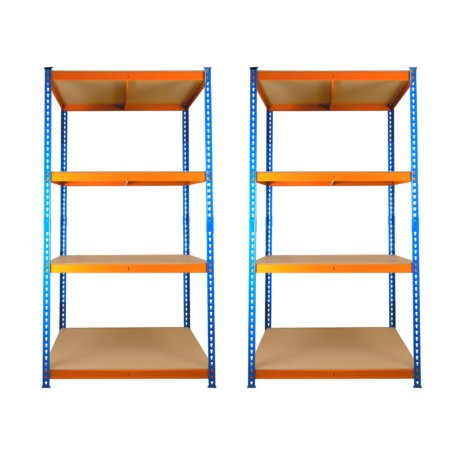 TRADE PRICE DEALS 2 BAY DEAL 4 Tier Extra Heavy Duty Racking Warehouse Storage Industrial Garage Metal Shelving Units 300kg Per Shelf (180 x 90 x 60cm)