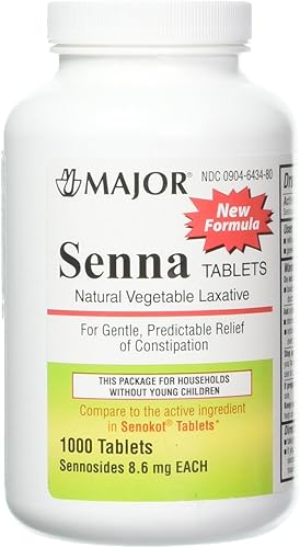 Miniatura 1 de Major Senna Laxante TABS SENNOSIDES-9 MG Brown 1000 Tabletas UPC 309046434801