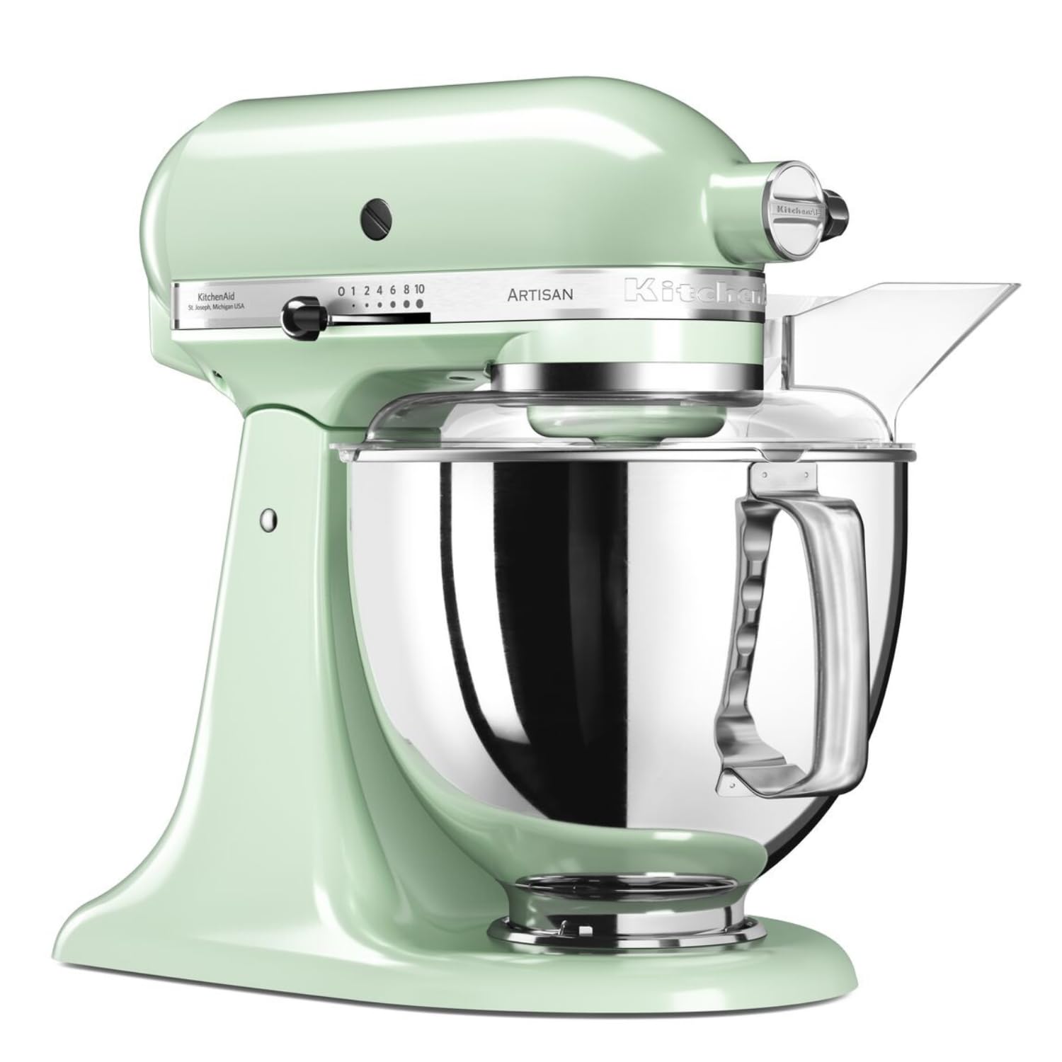 KitchenAid Küchenmaschine - Artisan - Kippbarem Food Processor - Teigknetmaschine mit 5 Zubehör - 2 Schüsseln aus Edelstahl - 4.8 L - Pistazie