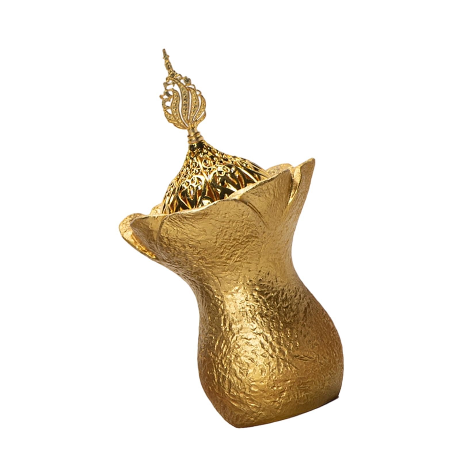 Sculpted Resin Bakhoors Ice Burner with Cover Middle Eastern Arabic Fragrance Diffuser Islamic Festival Decor Meditation Incense Burner