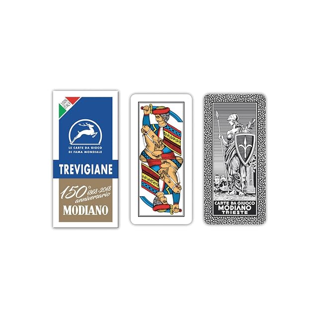Modiano regionales Juego de Cartas Trevigiane Aniversario de 150 años, Color Estuche Azul (300139)