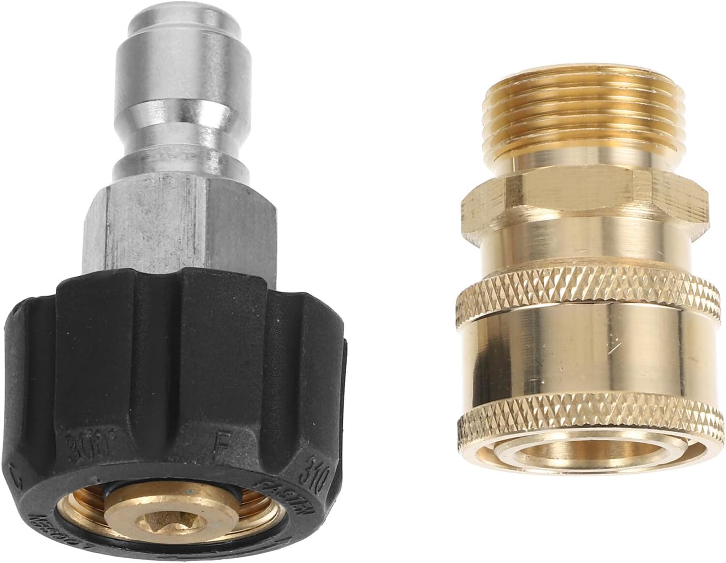 2pcs Brass Pressure Washer Quick Connect Coupler Adapter Set 3/8" High Pressure Hose Fittings for Power Washer Extension and Connector Kit