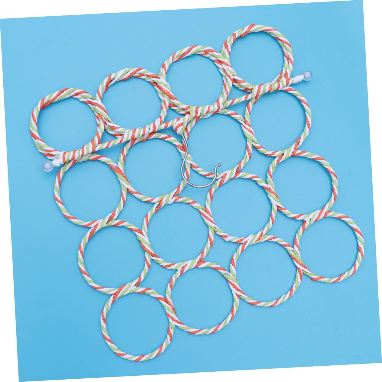 Paper Rattan Scarf Hanger Foldable 20-Ring for Closet and Door